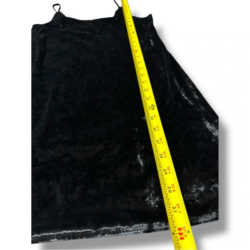 Hollister Black Velvet Sleeveless Adjustable Straps Soft Mini Slip Dress - Picture 9 of 16